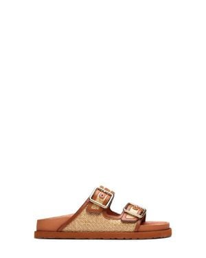 1774 BIRKENSTOCK Arizona Framed Raffia Sandal - Brown