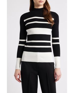 Tahari The Clio Stripe Sweater - Black