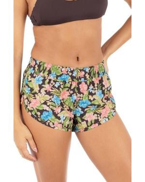 Hurley Miami Garden Beachrider Cover-Up Shorts - Blue