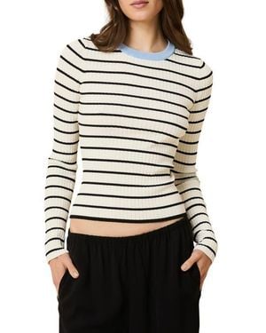 Solid & Striped The Dora Stripe Sweater - Gray