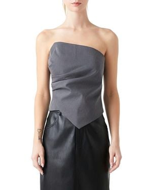 Grey Lab Drape Corset Top - Black