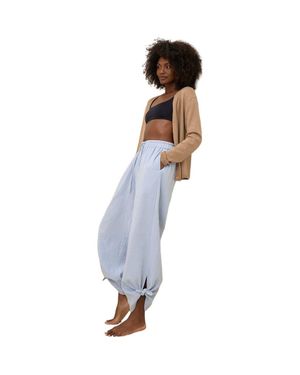 Pact Organic Cotton Coastal Double Gauze Split Hem Pant - Blue