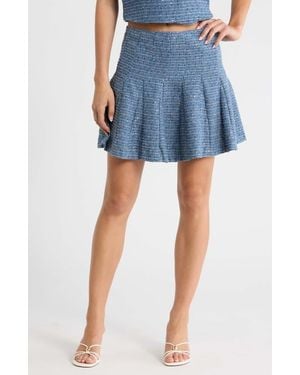 Sugarlips Jenavy Tweed Flare Miniskirt - Blue