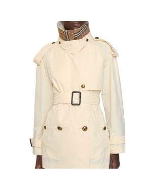 Burberry Short Lightweight Cotton Fitzrovia Trench Coat - Natural