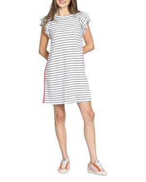 Apny Double Ruffle Sleeve Cotton Minidress - White