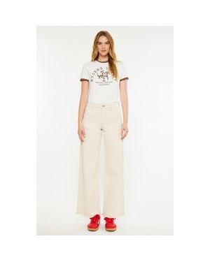 Kancan Grace High Rise Wide Jeans - White