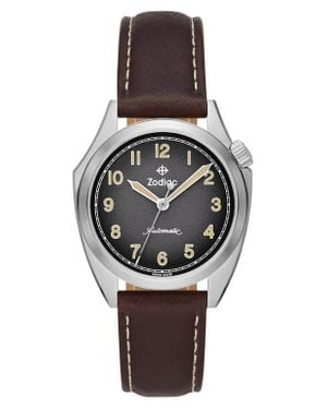 Zodiac Field Olympos Automatic Leather Watch, 40Mm - Black