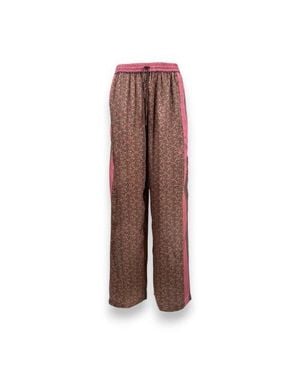 Monzlapur Paisley Motif Pant With Stripe - Brown