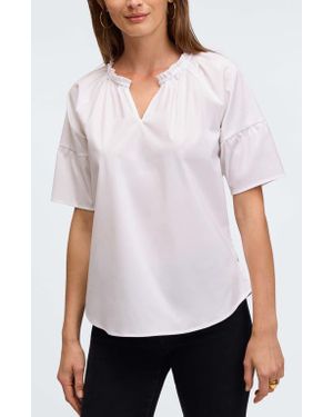 Foxcroft Vicky Stretch Cotton Blend Poplin Top - White