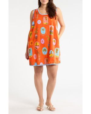 Sugarlips Maury Postcard Auriel Shift Minidress - Orange