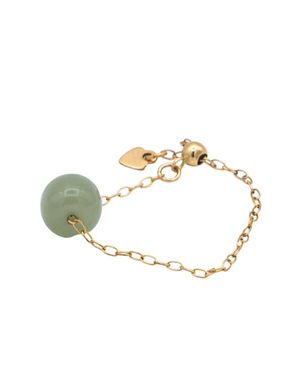 seree Zodiac Collection Libra Skinny Chain Jade Ring - White