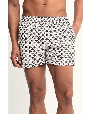 AUTO-REPLY™ Sebastian Solid 4-Inch Nylon Swim Trunks - White