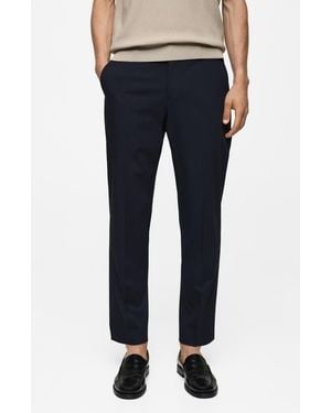 Mango Stretch Slim Fit Pants - Blue
