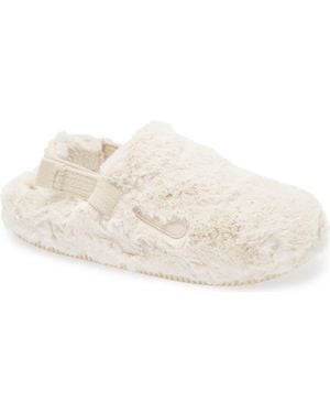Nike Calm Faux Fur Mule - White