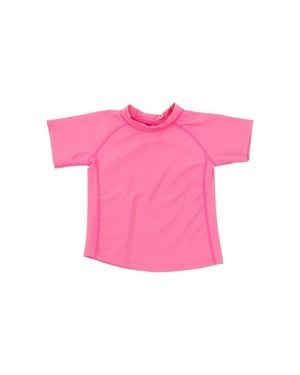 Leveret Kids Short Sleeve Rash Guard, Upf 50+ Swim Shirt - Pink