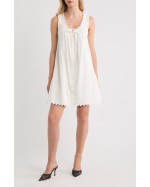 FRAME The Serene Eyelet Trim Cotton Minidress - White