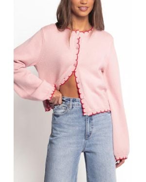 Petal & Pup Payton Scallop Cardigan - Pink