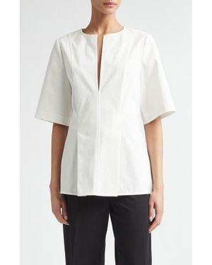 TOTEME Tailored Cotton Tunic Top - White