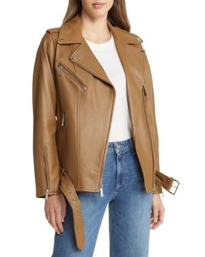Michael Kors Oversize Moto Jacket - Brown