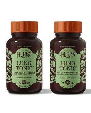 Herbs Etc. Lung Tonic Herbal Lung & Bronchial Support Softgels, 120 Count - Green