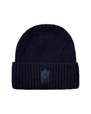 Mackage Jude Colorblock Wool Blend Rib Beanie - Blue