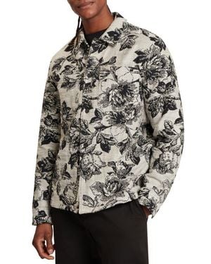 Ted Baker Mairis Floral Jacquard Button-Up Overshirt - Gray