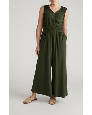 UNIVERSAL STANDARD The Zoey Liquid Jersey Wide Leg Jumpsuit - Green