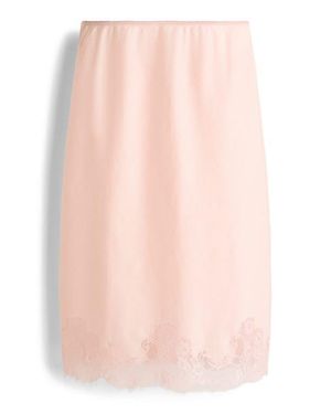 H&M Lace-Trimmed Ramie Skirt - Pink