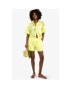 Trina Turk Triennale Cotton Eyelet Top - Yellow
