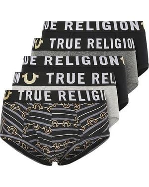 True Religion Briefs Soft Cotton Underwear Pack Of 5 - Black