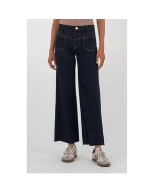 Kut From The Kloth High Waist Raw Hem Wide Leg Jeans - Blue