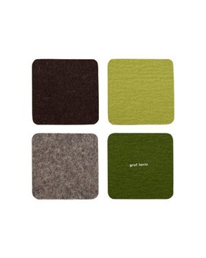 Graf & Lantz Bierfilzl Merino Wool Square Coaster Solid 4 Pack - Green