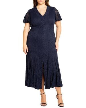 City Chic Margo Lace Maxi Dress - Blue