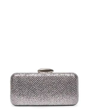 Dolce Vita Metallic Frame Clutch - Gray