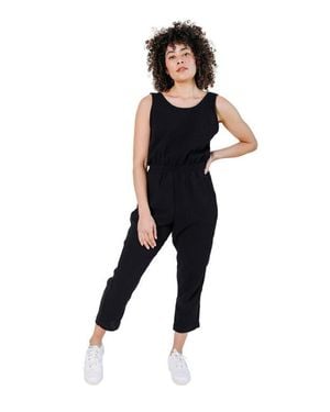 Poplinen Jameela Organic Cotton Gauze Jumpsuit - Black
