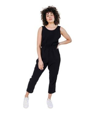 Poplinen Jameela Organic Cotton Gauze Jumpsuit - Black