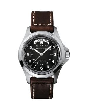 Hamilton Khaki Field Automatic Leather Strap Watch, 40Mm - Black
