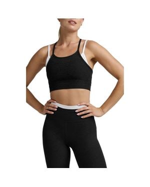 Beyond Yoga Space Dye Long Layered Bra - Black