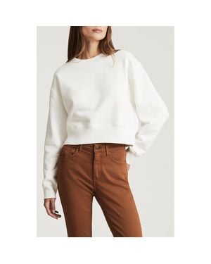 Mavi Cotton Crop Sweatshirt - White