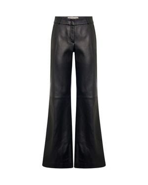 Maison Common Nappa Leather Bootleg Pants - Black