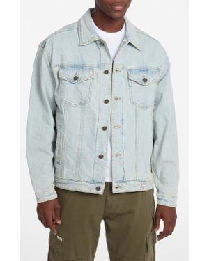 Guess Oversize Denim Trucker Jacket - Gray