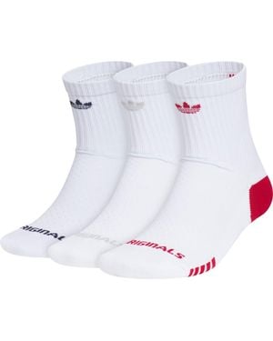 adidas Gender Inclusive Originals Tech 2.0 3-Pack Quarter Socks - White