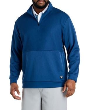Reebok Big & Tall Performance Double-Knit 1/4-Zip Pullover - Blue
