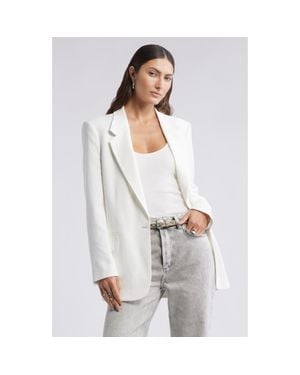 Open Edit Curator Crepe Relaxed Blazer - White