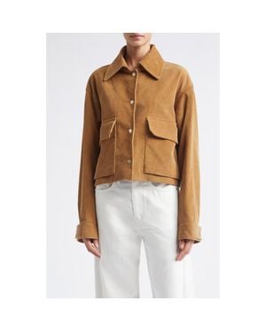 Maria McManus Crop A-Line Organic Cotton Corduroy Jacket - Brown