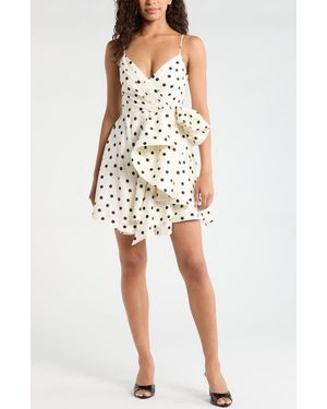 EVER NEW Addie Polka Dot Bow Minidress - White