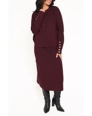 Petal & Pup Bridget Rib Sweater & Midi Set - Red