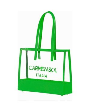 Carmen Sol Capri Clear Tote Bag - Green