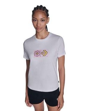 Converse Flower Grid T-Shirt - White