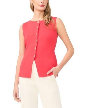 Ted Baker Sleeveless Button-Up Shirt - Red